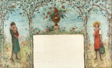 Femme et enfants dans un verger : Esquisse pour le préau de l'école des filles de..., 1933. Creator: Georges d'Espagnat