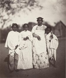 Femme Malgache et Ses Enfants (Madagascan Woman and Her Children) (Plate 3), 1863. Creator: Désiré Charnay
