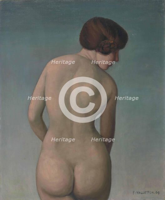 Femme nue de dos, 1909. Creator: Vallotton, Felix Edouard (1865-1925).