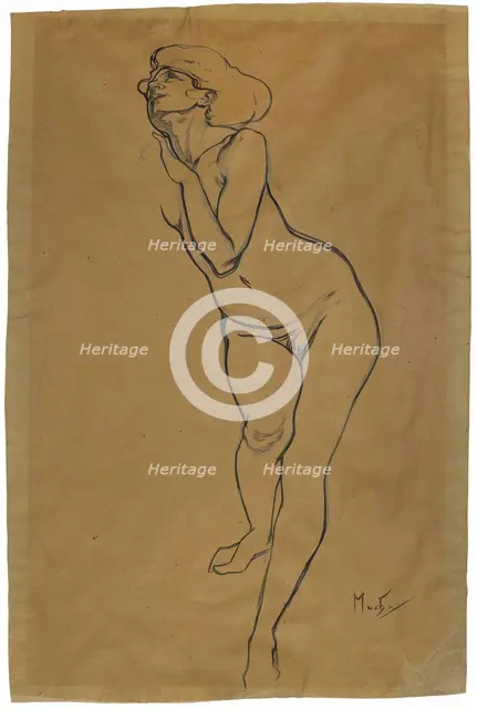 Femme nue debout. Creator: Mucha, Alfons Marie (1860-1939).