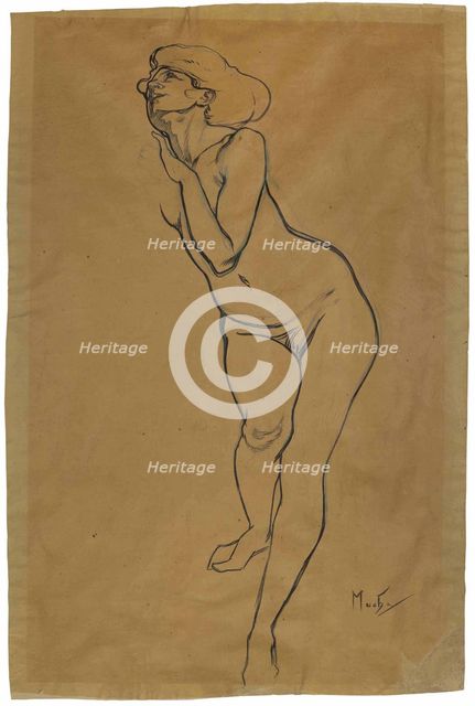 Femme nue debout . Creator: Mucha, Alfons Marie (1860-1939).