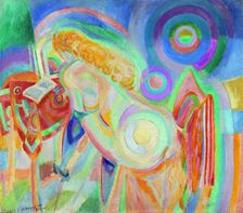 Femme nue lisant (Nude Woman Reading), 1920. Creator: Delaunay, Robert (1885-1941)