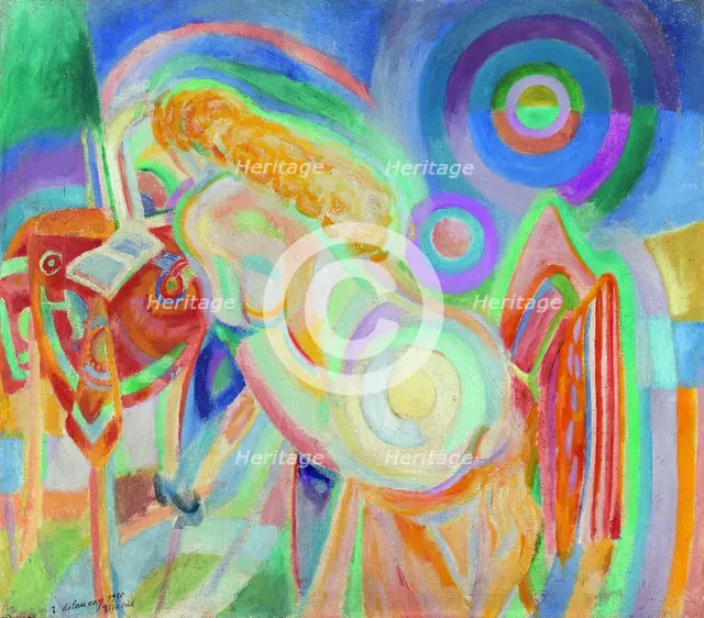Femme nue lisant (Nude Woman Reading), 1920. Creator: Delaunay, Robert (1885-1941).