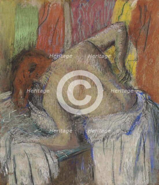 Femme s'épongeant le dos, c. 1895. Creator: Degas, Edgar (1834-1917).