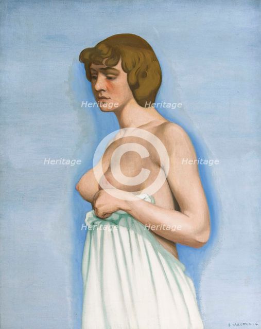 Femme tenant sa chemise, 1914. Creator: Vallotton; Felix Edouard (1865-1925).