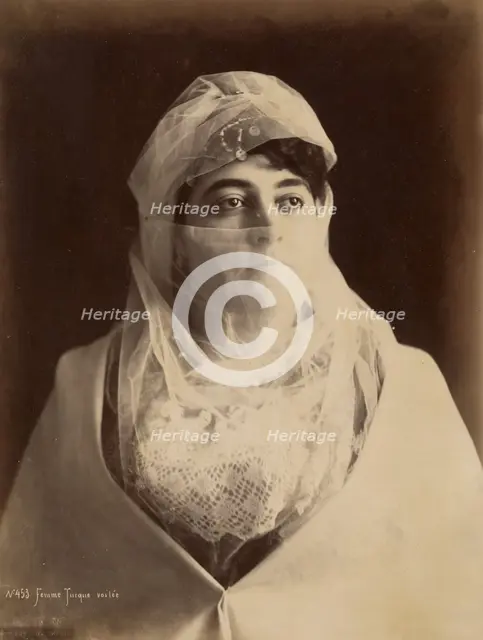 Femme Turque voilee, about 1870-1890. Creator: Gabriel Lekegian.