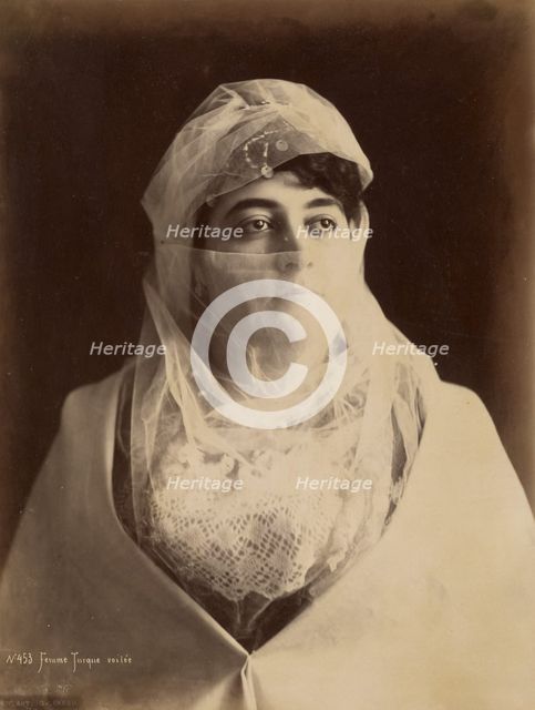 Femme Turque voilee, about 1870-1890. Creator: Gabriel Lekegian.