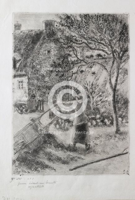 Femme vidant une brouette, 1880. Artist: Camille Pissarro.