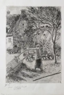 Femme vidant une brouette, 1880. Artist: Camille Pissarro