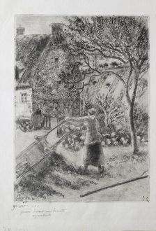 Femme vidant une brouette, 1880. Artist: Camille Pissarro