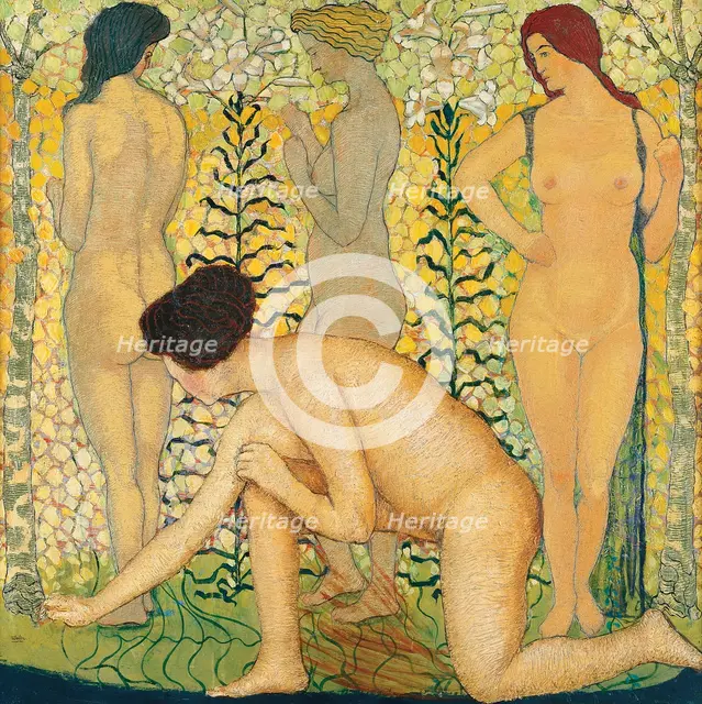 Femmes nues dans un buisson, 1910. Creator: Werlen, Ludwig (1884-1928).