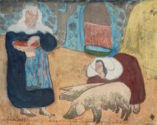 Femmes au porcs (Women with Pigs), 1889. Creator: Emile Bernard
