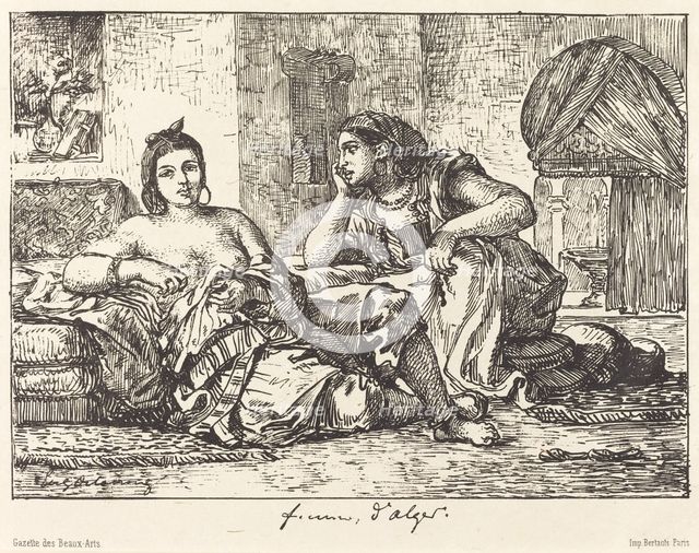 Femmes d'Alger, 1833. Creator: Eugene Delacroix.