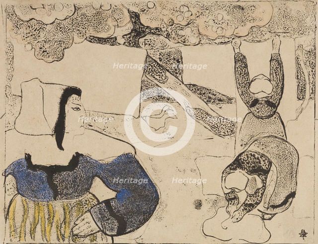 Femmes étendant du linge (Women Hanging Laundry), 1889. Creator: Emile Bernard.