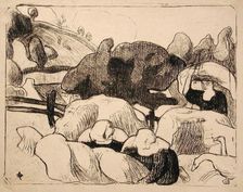 Femmes faisant les Foins (Women Making Haystacks), 1889. Creator: Emile Bernard