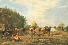 Fen Meadows with Cattle 1877, (c1930). Creator: Mark Fisher