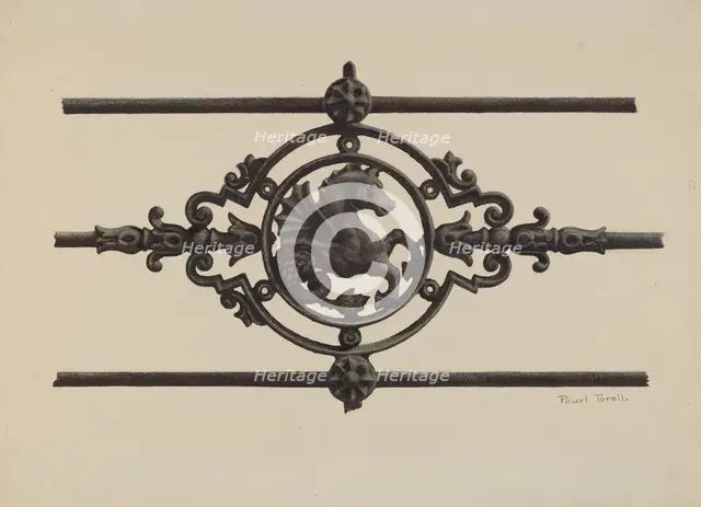 Fence - Sea Horse Design, c. 1939. Creator: Pearl Torell.