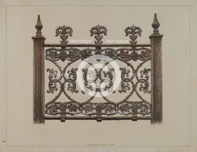 Fence Panel, 1938. Creator: J. Howard Iams.
