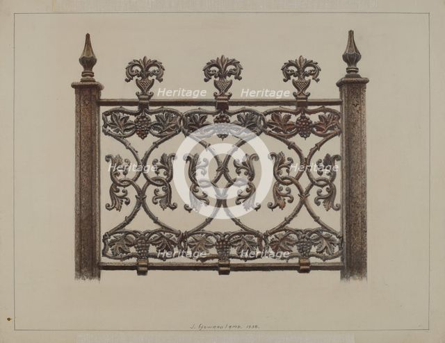 Fence Panel, 1938. Creator: J. Howard Iams.