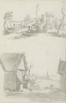 Fenced pasture and a cityscape, c.1780-c.1800. Creator: Bernhard Heinrich Thier