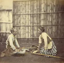 Fencers, 1866-1867. Creator: Felice Beato
