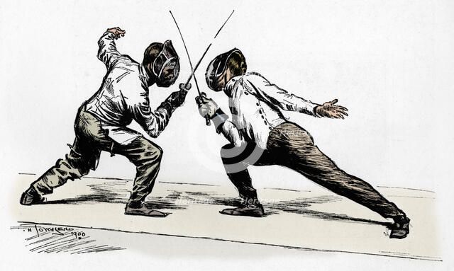 'Fencers', 1900. Artist: Frederick Henry Townsend.