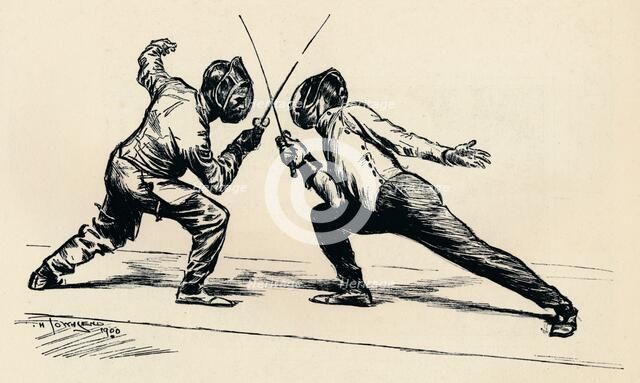 'Fencers', 1900. Artist: Frederick Henry Townsend.