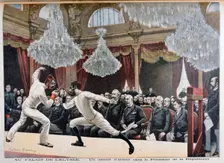 Fencing in front of the President of the Republic, Palais de l'Élysée, 1895. Creator: F Meaulle