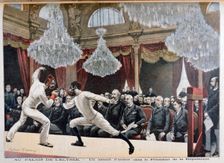 Fencing in front of the President of the Republic, Palais de l'Élysée, 1895. Creator: F Meaulle