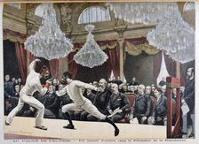 Fencing in front of the President of the Republic, Palais de l'Élysée, 1895. Creator: F Meaulle