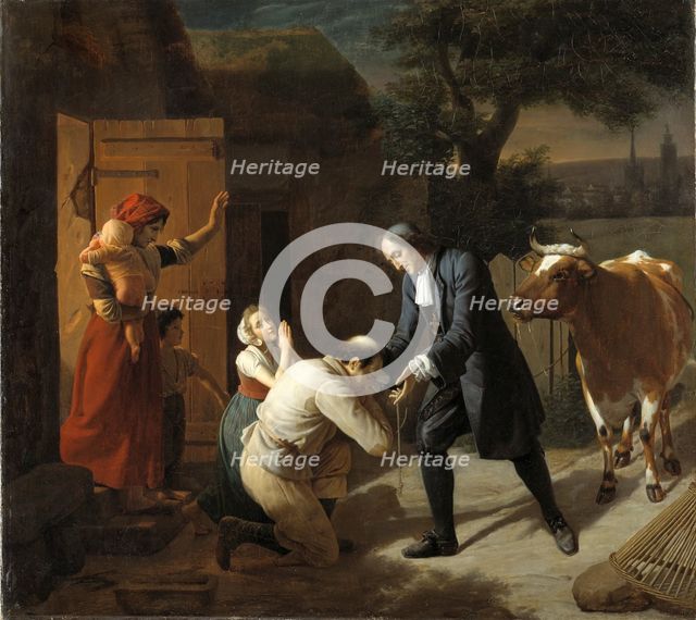 Fénélon returns a Stolen Cow to a Peasant, c19th century. Creator: Louis Hersent.