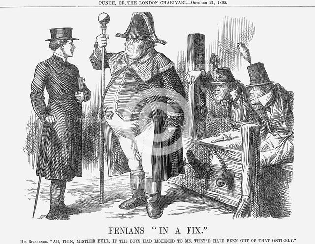 'Fenians "In A Fix"', 1865. Creator: John Tenniel.