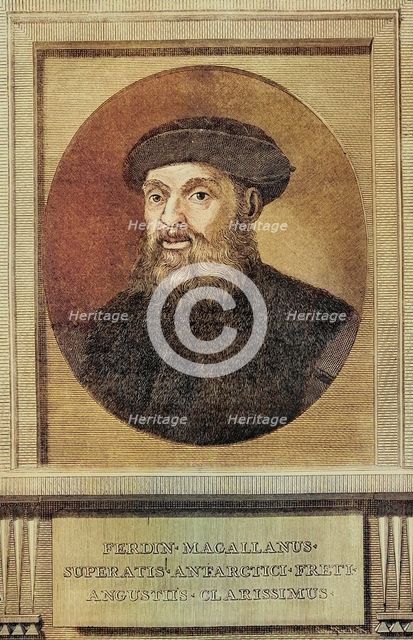 Ferdinand Magellan, (1480-1521), explorer of Portuguese origin, 1788. Creator: Unknown.