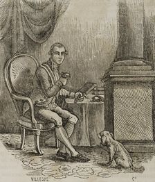 Ferdinand, as Prince of Asturias, killing little birds, 1851. Creator: Villegas