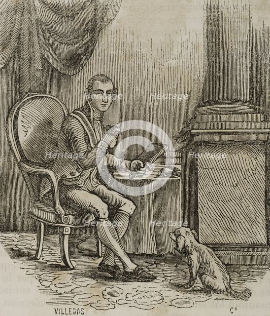 Ferdinand, as Prince of Asturias, killing little birds, 1851. Creator: Villegas.
