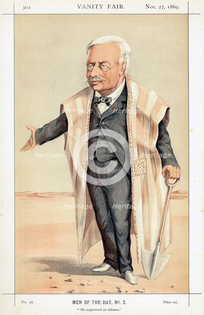 Ferdinand de Lesseps, French diplomat and entrepreneur, 1869. Creator: Unknown.