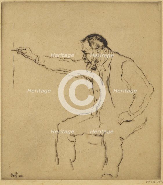 Ferdinand Hodler at the easel, 1911. Creator: Orlik, Emil (1870-1932).