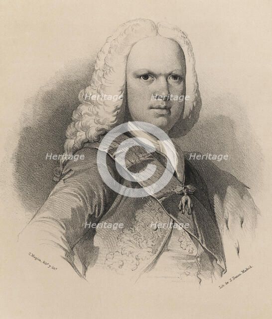 Ferdinand VI (1713-1759), son of Philip V. King of Spain from 1746-1759, engraving 1870.