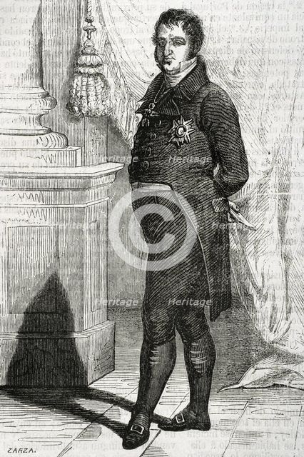 Ferdinand VII, (1784-1833), King of Spain (1808-1833), 1853.  Creators: Eusebio Zarza, Tomás Carlos Capuz.