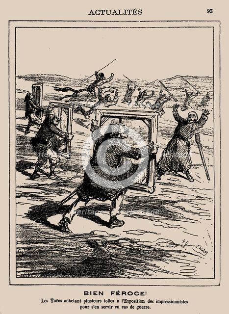 Ferocious! The Turks buying several works at the Impressionist Exhibition..., 1877. Creator: Cham (Amédée Charles de Noé) (1819-1879).