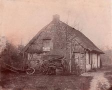 Ferme au toit de chaume, 1850-53. Creator: Unknown