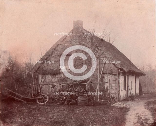 Ferme au toit de chaume, 1850-53. Creator: Unknown.