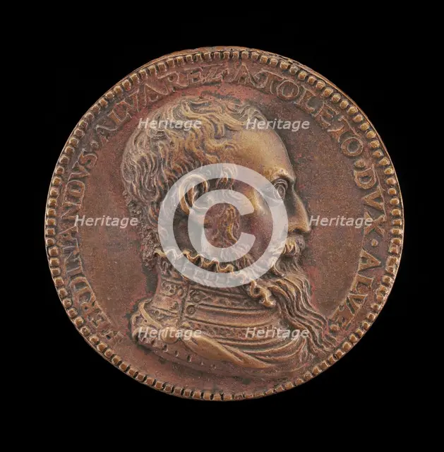 Fernando Alvarez de Toledo, 1507-1582, 3rd Duke of Alba [obverse], c. 1580. Creator: Giuliano Giannini.