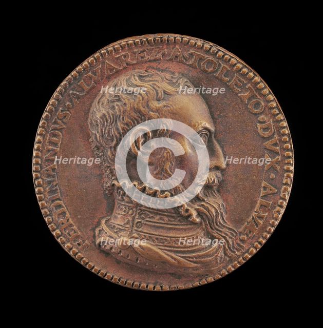 Fernando Alvarez de Toledo, 1507-1582, 3rd Duke of Alba [obverse], c. 1580. Creator: Giuliano Giannini.