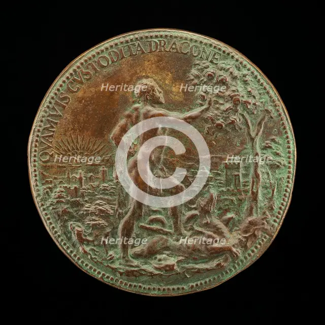 Fernando as Hercules Plucking the Apples of the Hesperides [reverse]. Creator: Annibale Fontana.