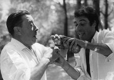 Fernandel, French actor and singer, with his son Franck, 1967. Creator: Unknown