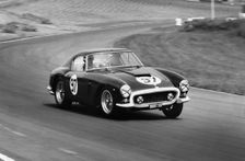 Ferrari 250 SWB driven by Michael Parkes, 1961 Brands Hatch International Meeting. Creator: Unknown