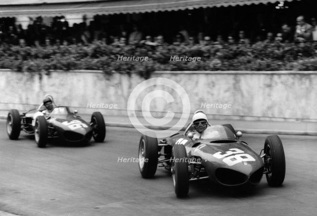Ferrrai 156 Shark Nose, Phil Hill and Ritchie Ginther, 1961 Monaco Grand Prix. Creator: Unknown.