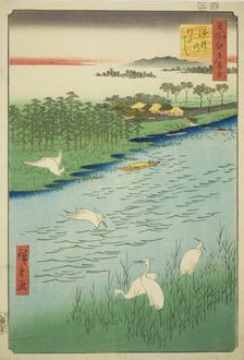 Ferry Crossing at Sakasai (Sakasai no watashi), from the series "One Hundred Famous..., 1857. Creator: Ando Hiroshige
