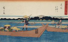 Ferry Crossing the Tenryu River, Mitsuke, c1841-42. Creator: Ando Hiroshige